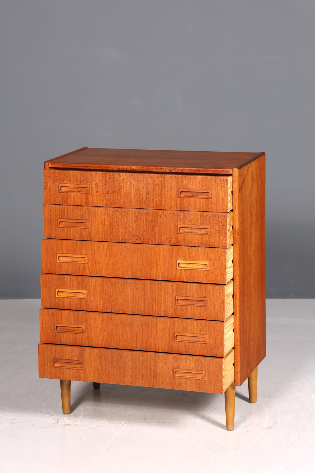 Wunderschöne Mid Century Kommode Vintage Teak Holz Vertiko Danish Design Schrank Schubladenkommode