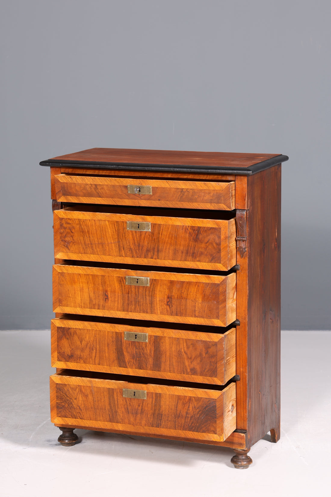 Wunderschöne Gründerzeit Kommode Vertiko Louis Philippe Nussbaum Schubladen Kommode um 1880