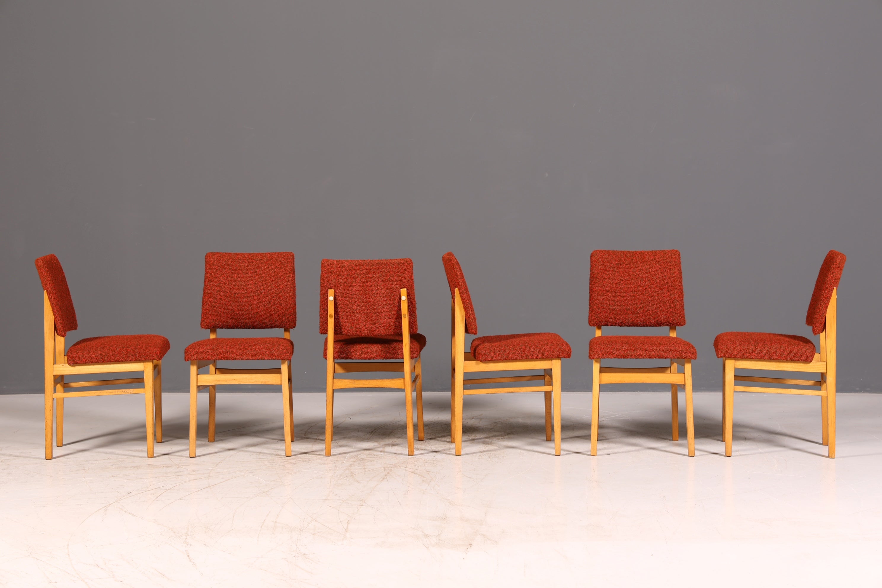Elegant set of 6 mid-century dining chairs, vintage chair set, kitchen chairs, chair set, retro upholstered chairs, 1960s