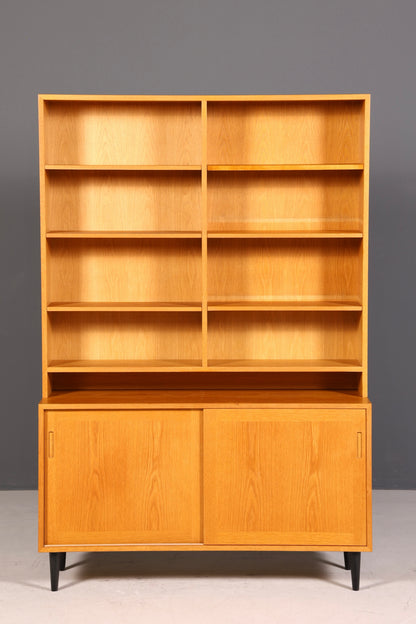 G120 Finish Schlichtes Mid Century Bücherregal Danish Design Schrank Retro Kommode Schiebetür Regal Vintage