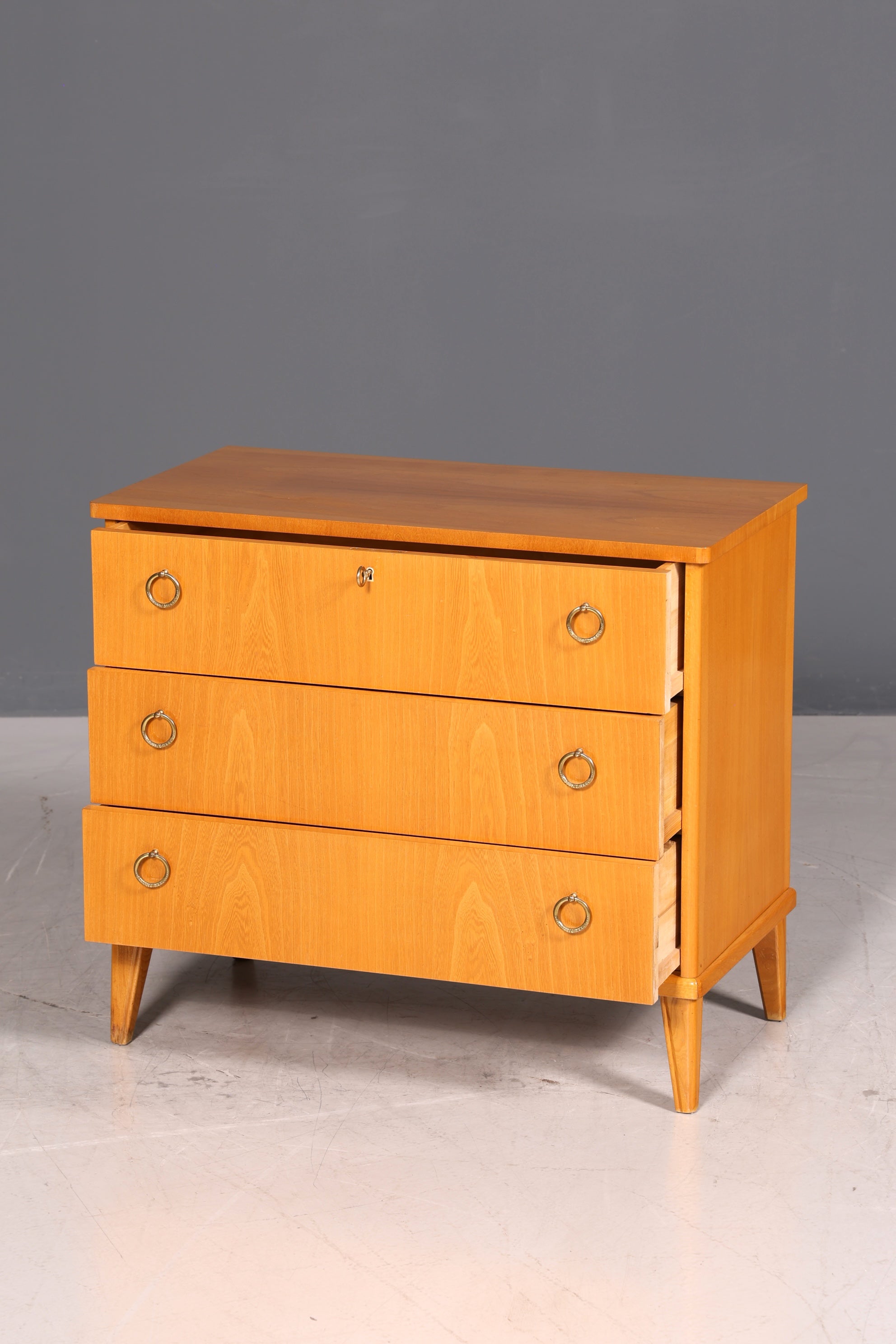 Schlichte Mid Century Kommode Vintage Flur Kommode 60s Schubladenkommode