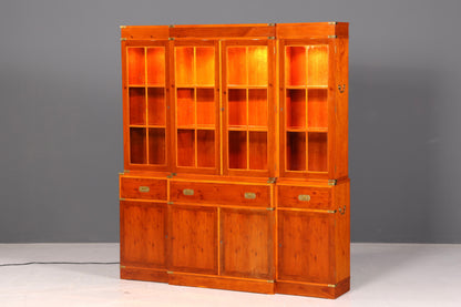 Beeindruckender Maritimer Englischer Vitrinenschrank Bibliothek Bücherschrank Anrichte Buffet Glasvitrine Antik Vintage