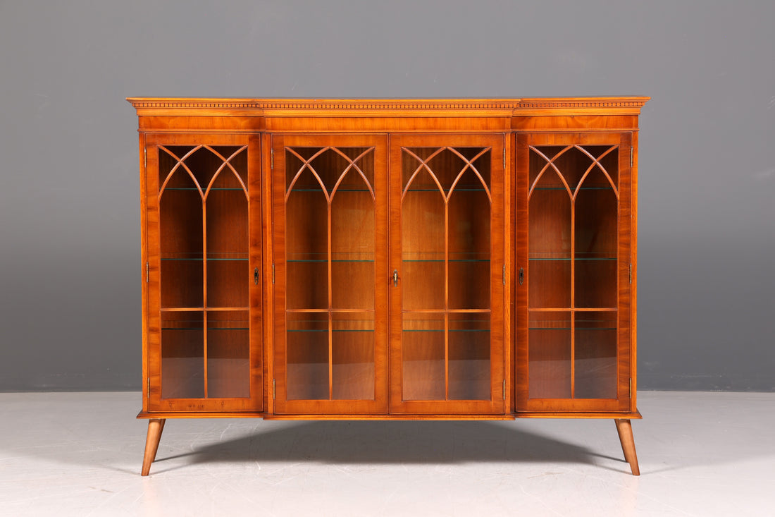 Wunderschöner Englischer Vitrinenschrank Bücherschrank Bibliothek Vitrine Glasvitrine 60er Mid Century Geschirrschrank Highboard