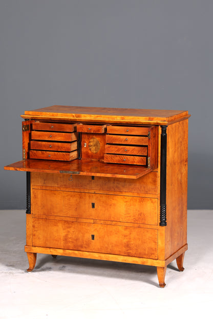Wunderschöner Original Biedermeier Sekretär um 1860 Kommode Antik Bürokommode Englisch Säulen