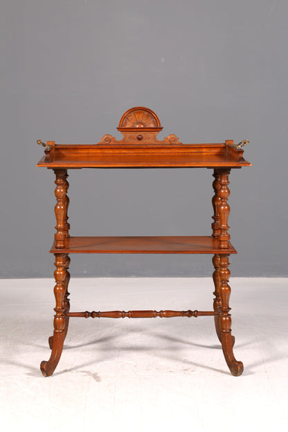 Traumhafte Gründerzeit Etagere Beistelltisch Serviertisch Antik Nussbaum Ablagetisch Etagentisch Vintage um 1890