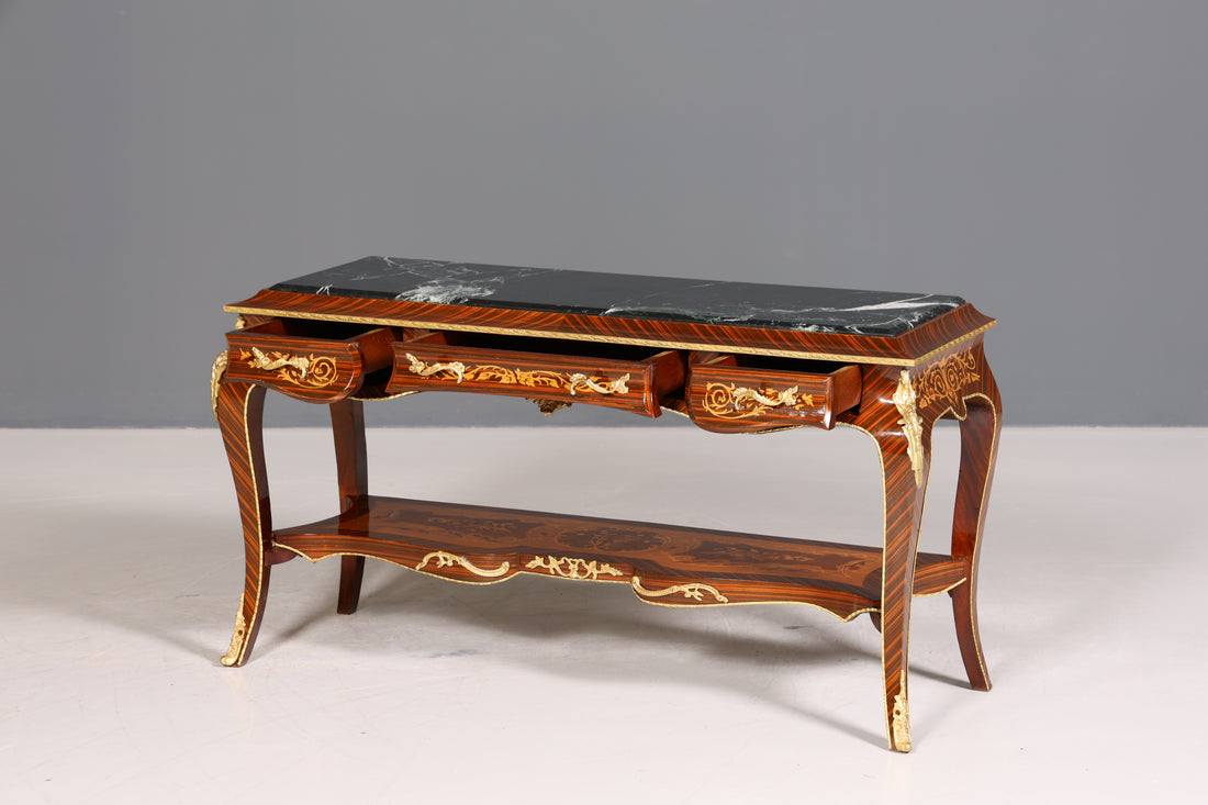 Wunderschöner Barock Stil Konsolen Tisch Marmor Antik Stil Intarsien Konsole