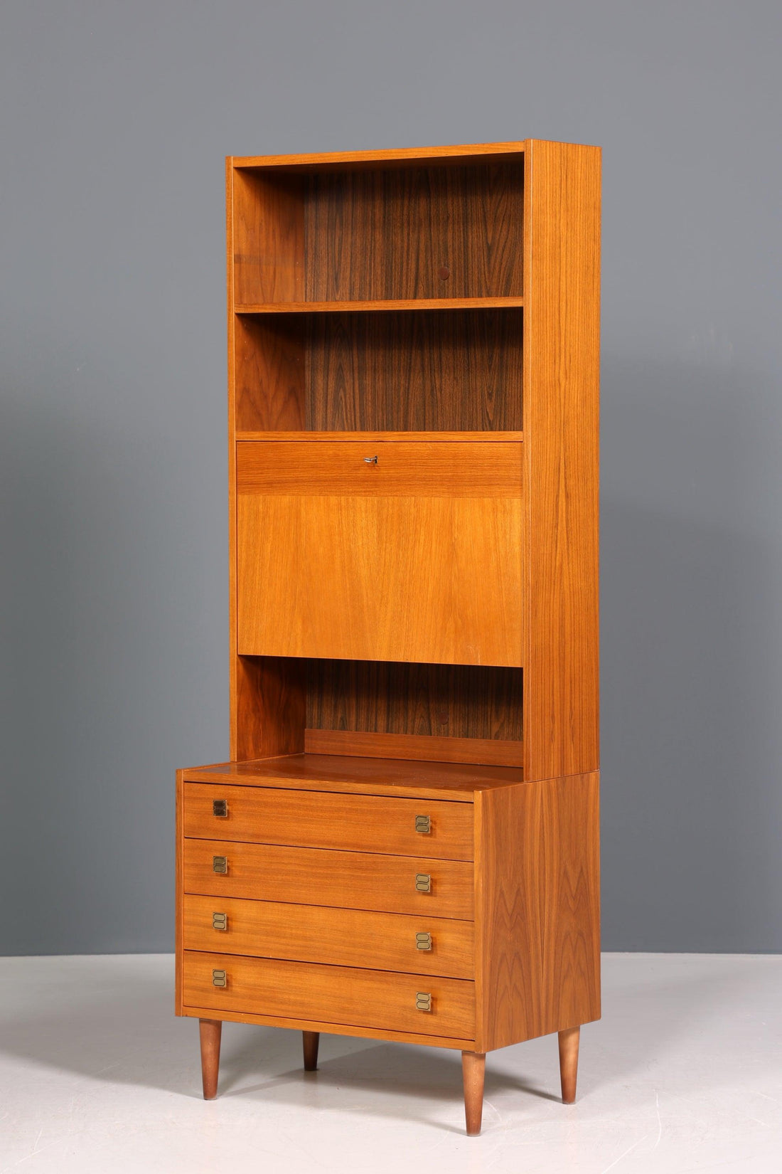 Wunderschönes Mid Century Regal Teak Holz Danish Design Bar Schrank Retro Kommode Bücherregal 60s