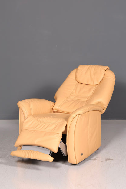 Wunderschöner Himolla Relaxsessel Echtleder Beige Fernsehsessel Ruhesessel mit Liegefunktion Vintage