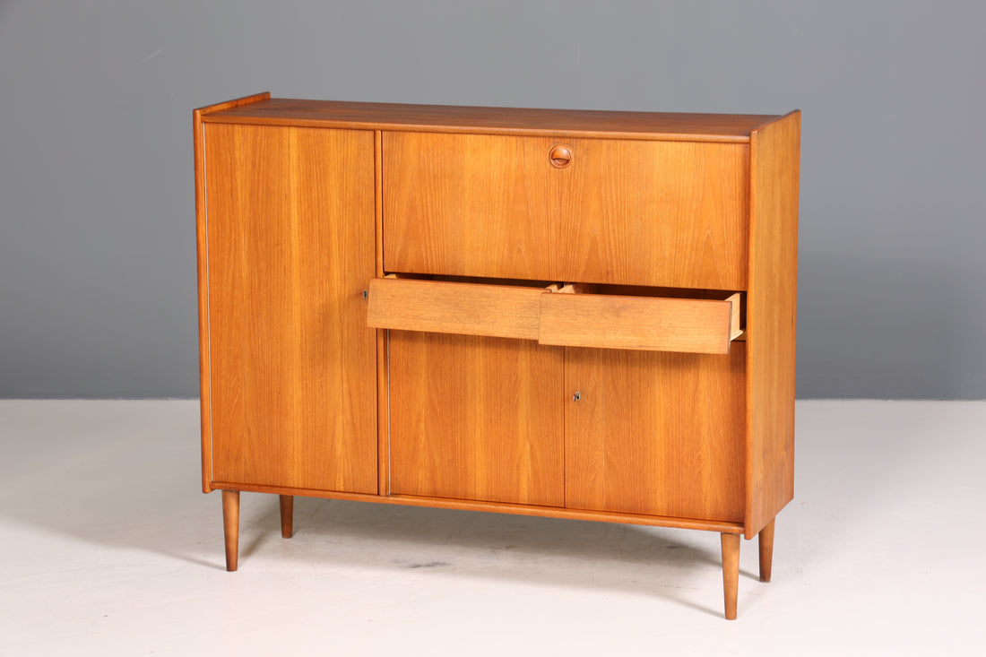 Wunderschönes Mid Century Highboard echt Holz Bar Schrank Büro Kommode 60er Jahre