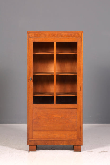 Traumhafte Jugendstil Vitrine Eiche Bücherschrank Glasvitrine Geschirrschrank Schrank Antik Vintage
