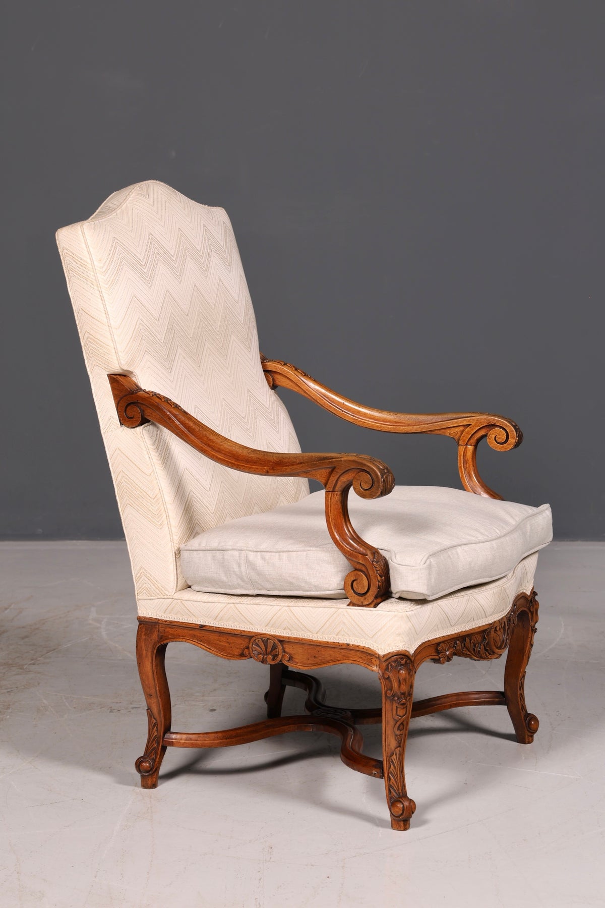 Elegant Louis Philippe Armchair, Gründerzeit Antique Armchair, Secretary Chair, Upholstered Armchair 2 of 2