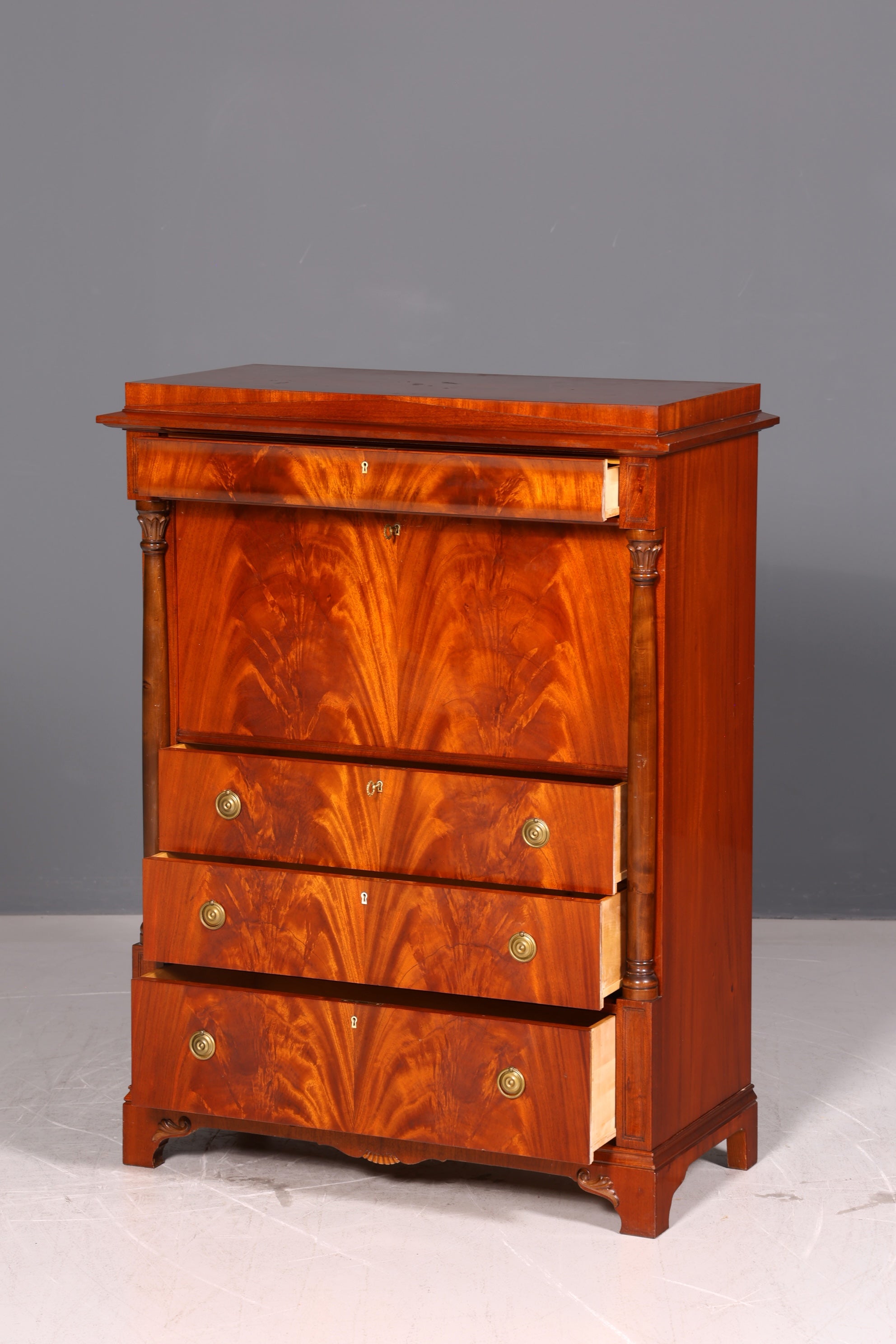 Wunderschöner Original Biedermeier Sekretär Englisch Kommode Antik Bürokommode
