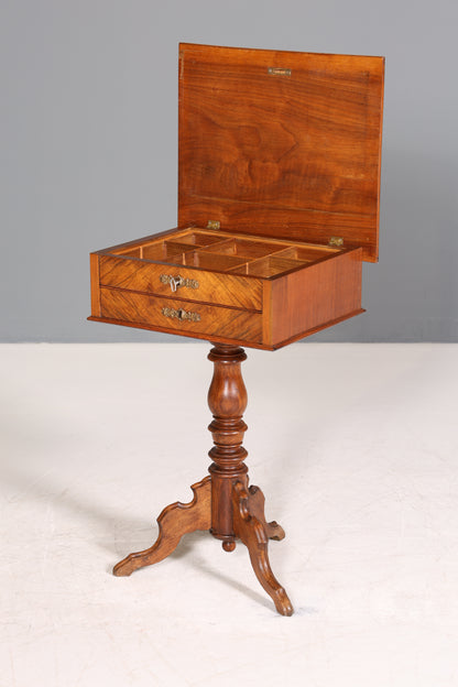 Traumhafter Gründerzeit Beistelltisch Louis Philippe Nähtisch Antik Ablagetisch um 1880