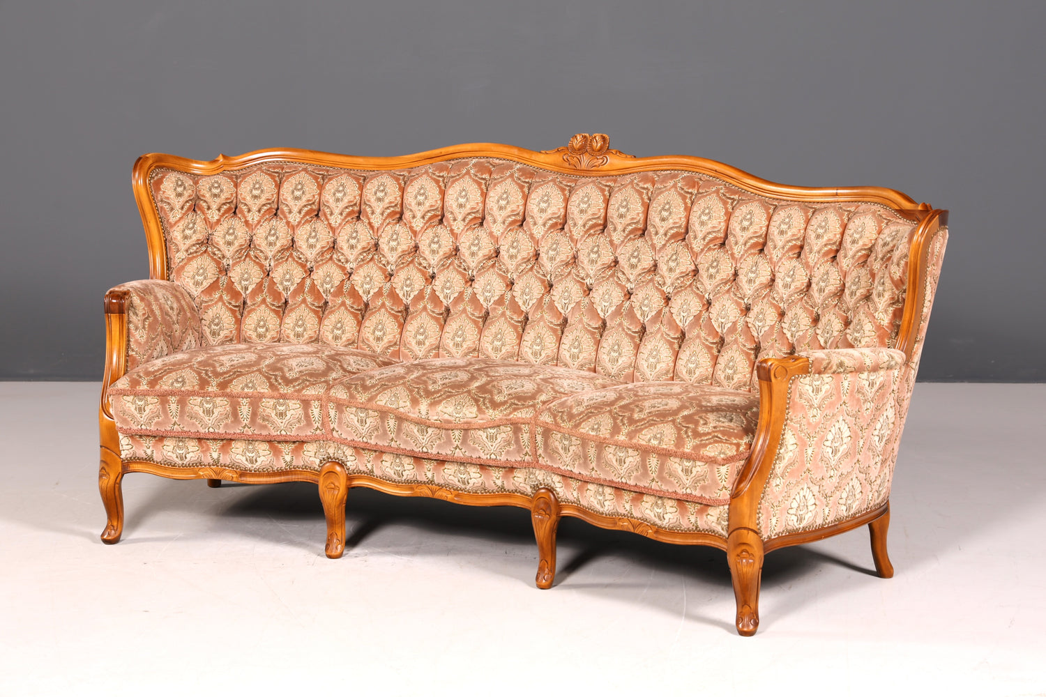 G350 Finish Wunderschönes Chippendale Sofa Barock Stil Couch Samt Stoff 3 Sitzer (Kopie)