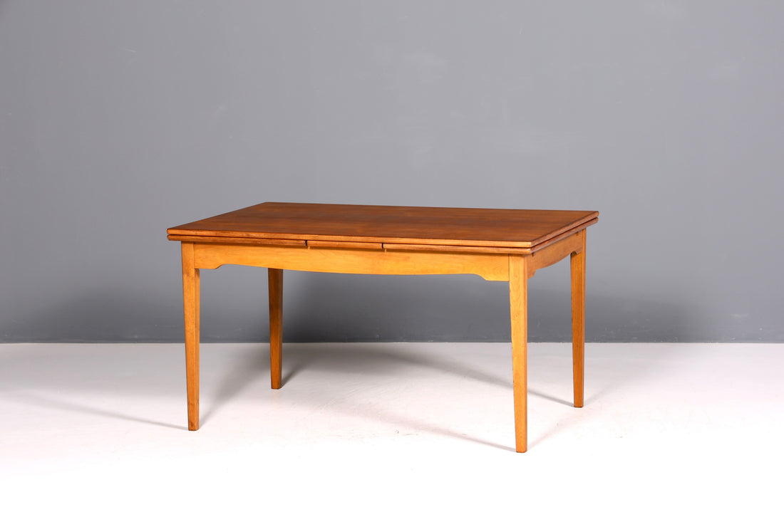 Traumhafter Mid Century Esstisch ausziehbarer Danish Design Teak Holz Küchentisch Esszimmer Tisch