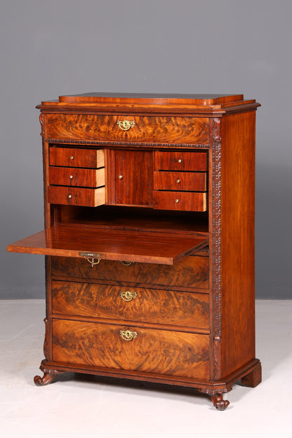 Stilvoller Louis Philippe Sekretär Vertiko Gründerzeit Kommode Schubladenkommode Antik um 1880 Chiffoniere