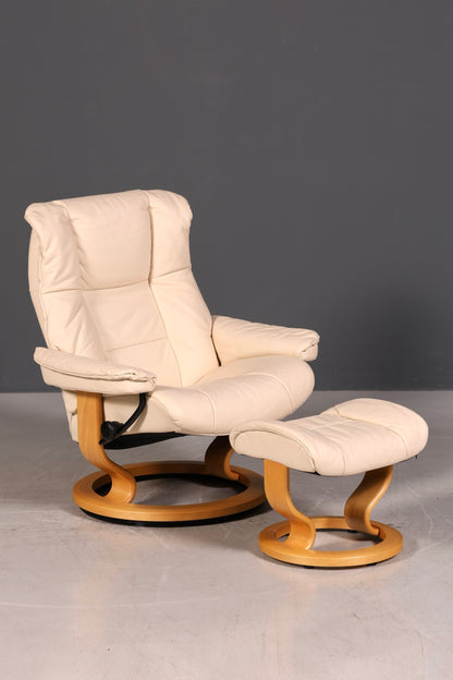 Original Stressless Mayfair Relax Sessel mit Hocker Echt Leder Komfort Design