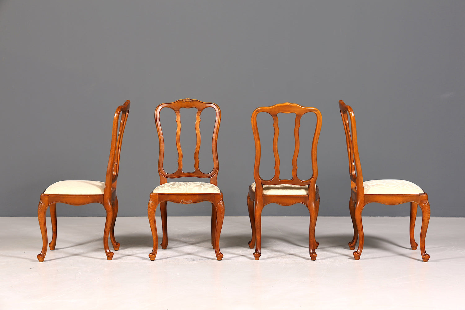 4x Traumhafte Chippendale Stühle Barock Stil Stuhlset Polsterstuhl Set Küchenstühle Esszimmer Stühle