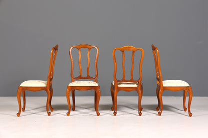 4x Traumhafte Chippendale Stühle Barock Stil Stuhlset Polsterstuhl Set Küchenstühle Esszimmer Stühle