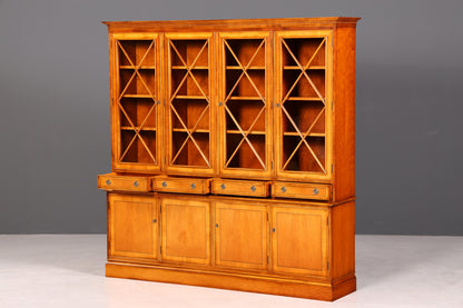 G720 Finish cm Wunderschöne Englische Vitrine Bücherschrank Buffet Antik Stil Englisch Eibe Glasvitrine Bibliothek (Kopie)