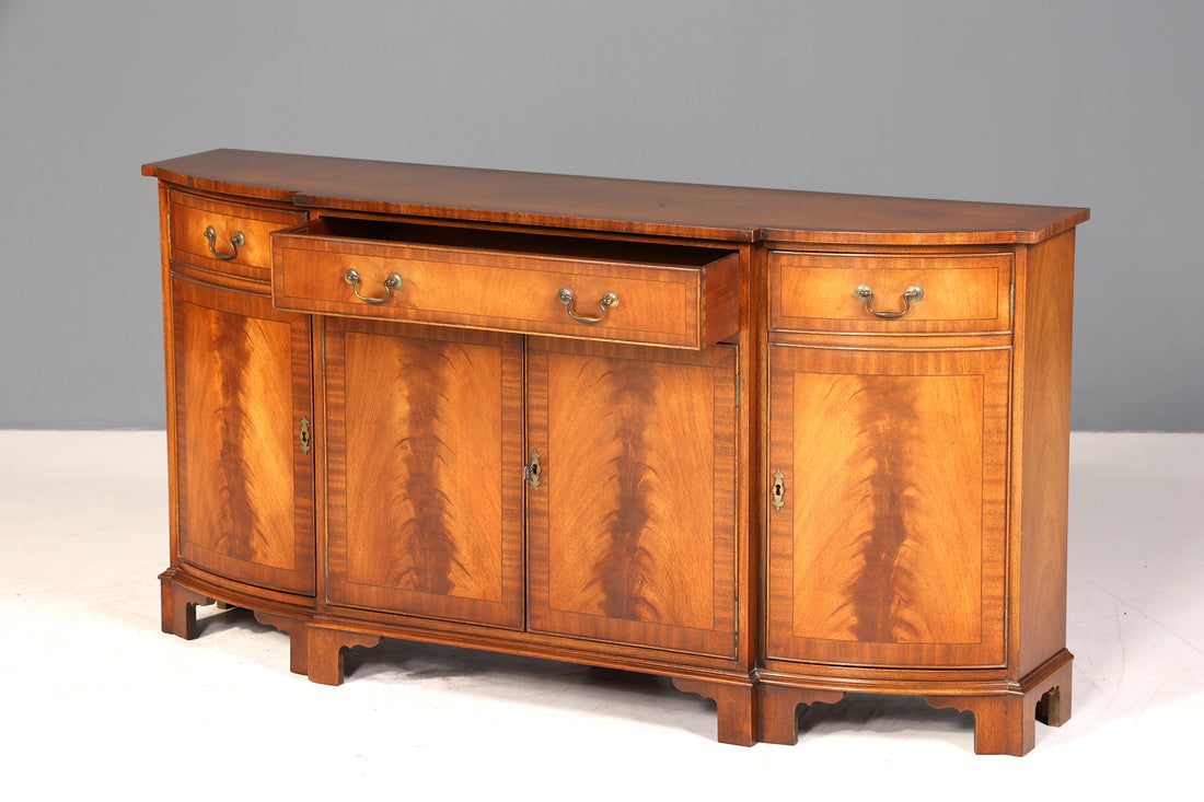 E912 Finish cm Wunderschönes Englisches Sideboard Mahagoni Schrank Antik 60s Buffetschrank Kommode
