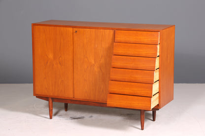 Wunderschönes Mid Century Highboard Teak Holz Schrank Büro Kommode 60er Jahre
