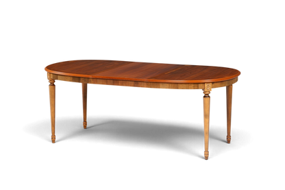 Hauptstadt Möblerei ausziehbarer Esstisch aus Holz im eleganten gustavianischen Stil mit ovaler Platte