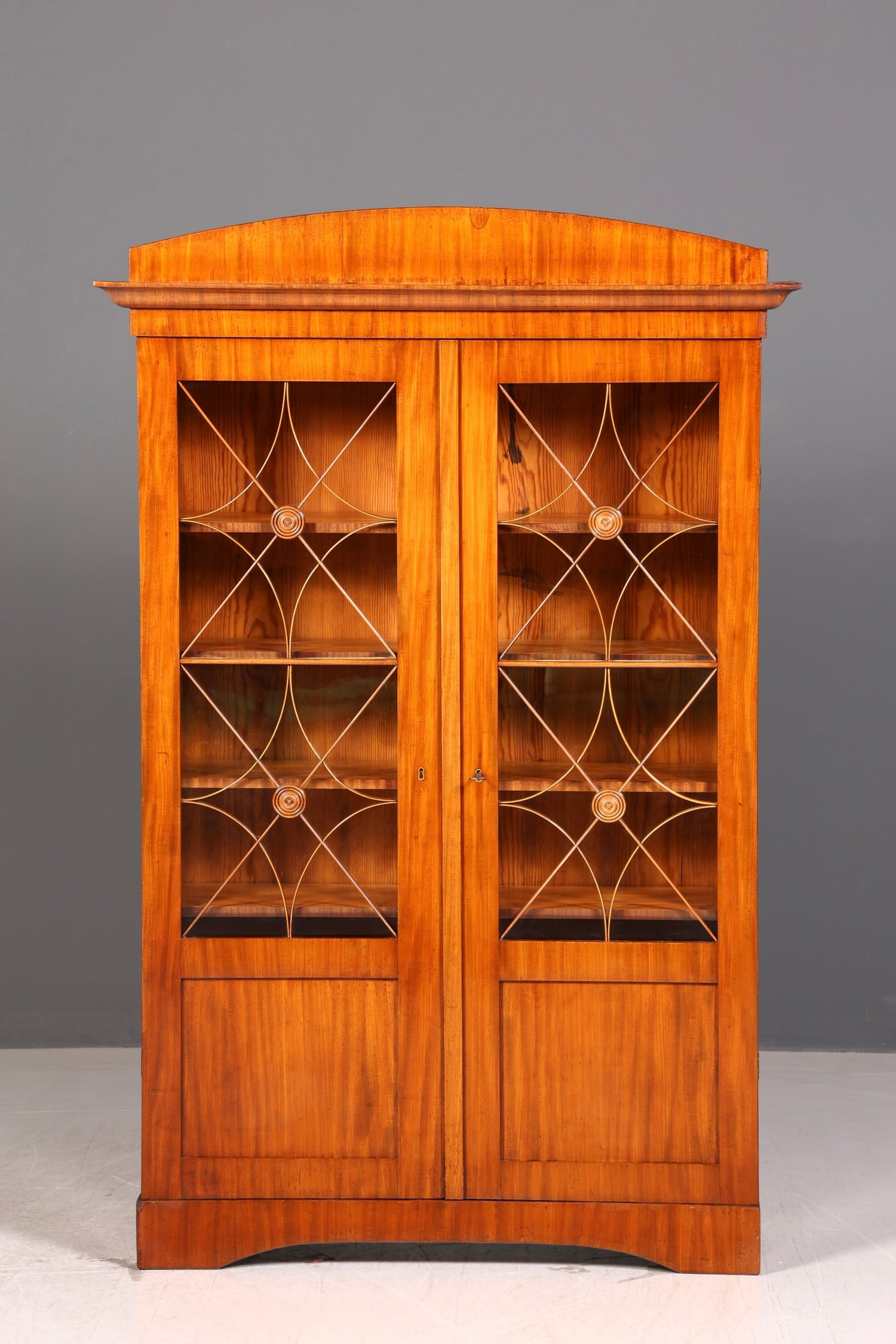 Beeindruckende Biedermeier Vitrine Glasvitrine Bücherschrank Bibliothek Art Deco Bücherregal Antik Massivholz