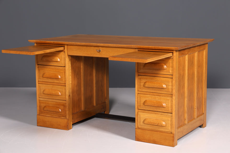 Stilvoller Bauhaus Schreibtisch echt Holz Bürotisch Antik Jugendstil Tisch