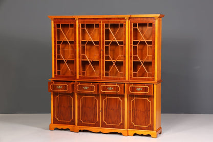 Wunderschöne Englische Vitrine Bücherschrank Buffet Antik Stil Englisch Eibe Glasvitrine Bibliothek