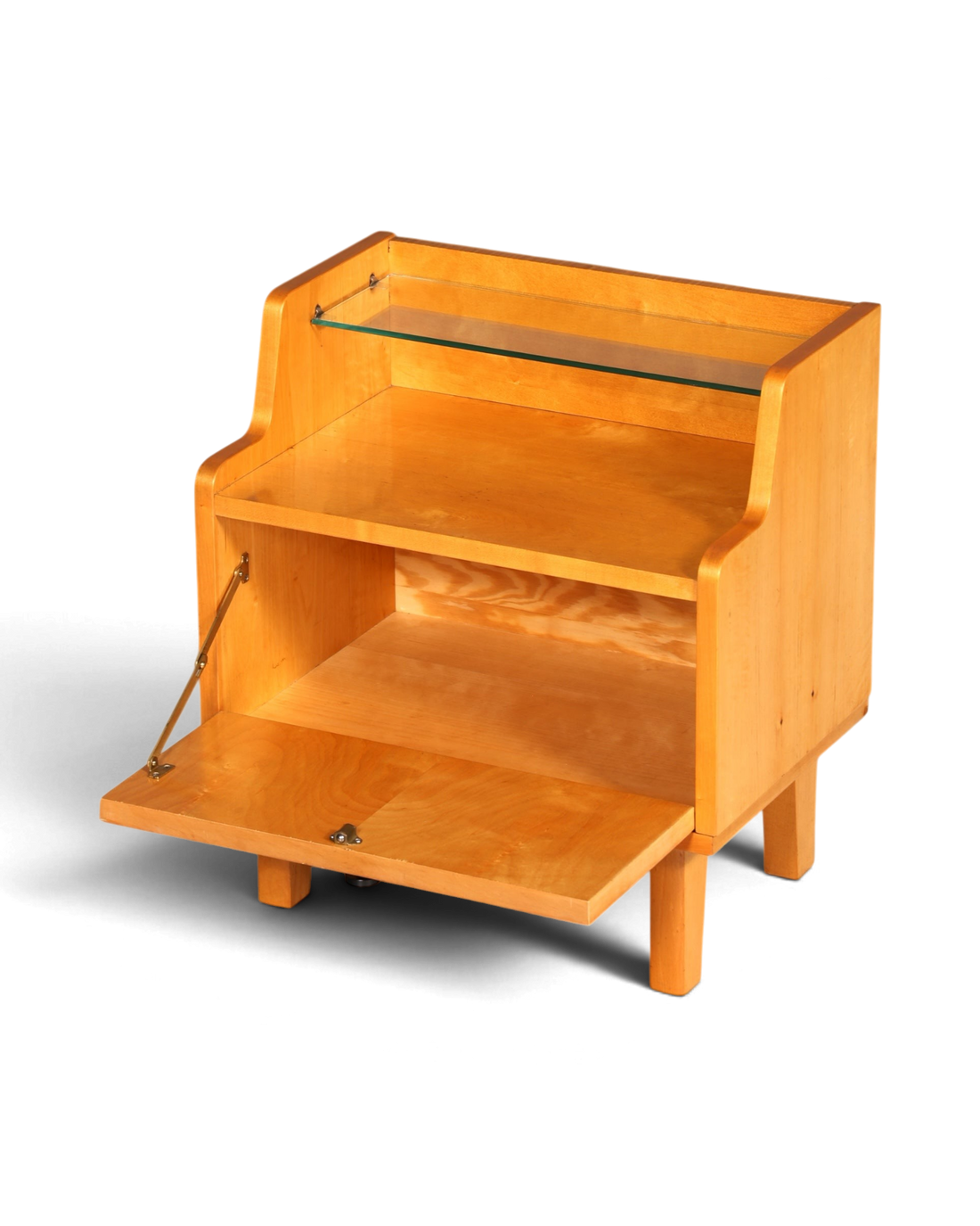 Schlichte Mid Century Kommode Vintage Klappschränkchen Danish Design Nachttisch 2 von 2