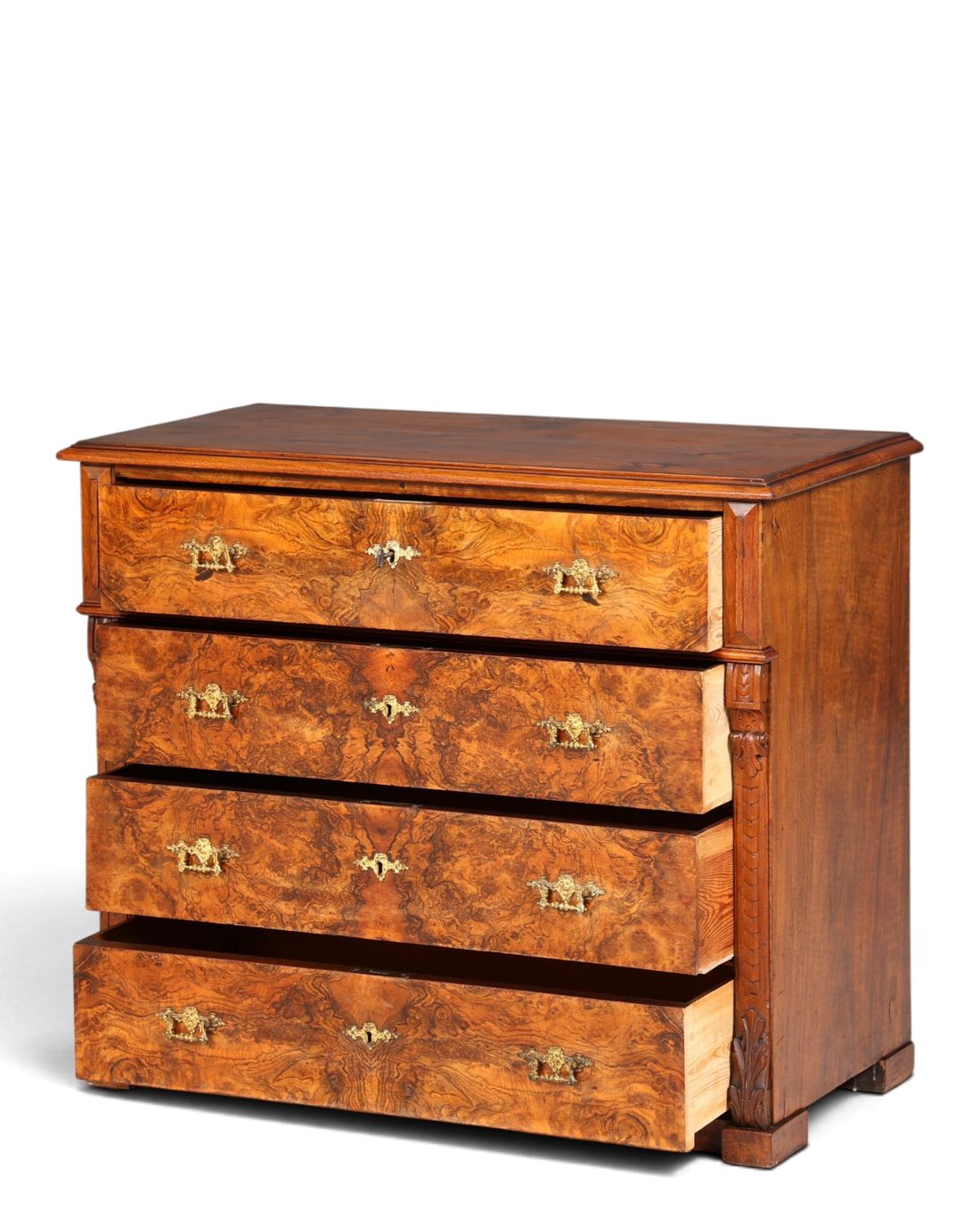 Traumhafte Gründerzeit Kommode Louis Philippe Nussbaum Sideboard um 1880 Antik Schubladenkommode