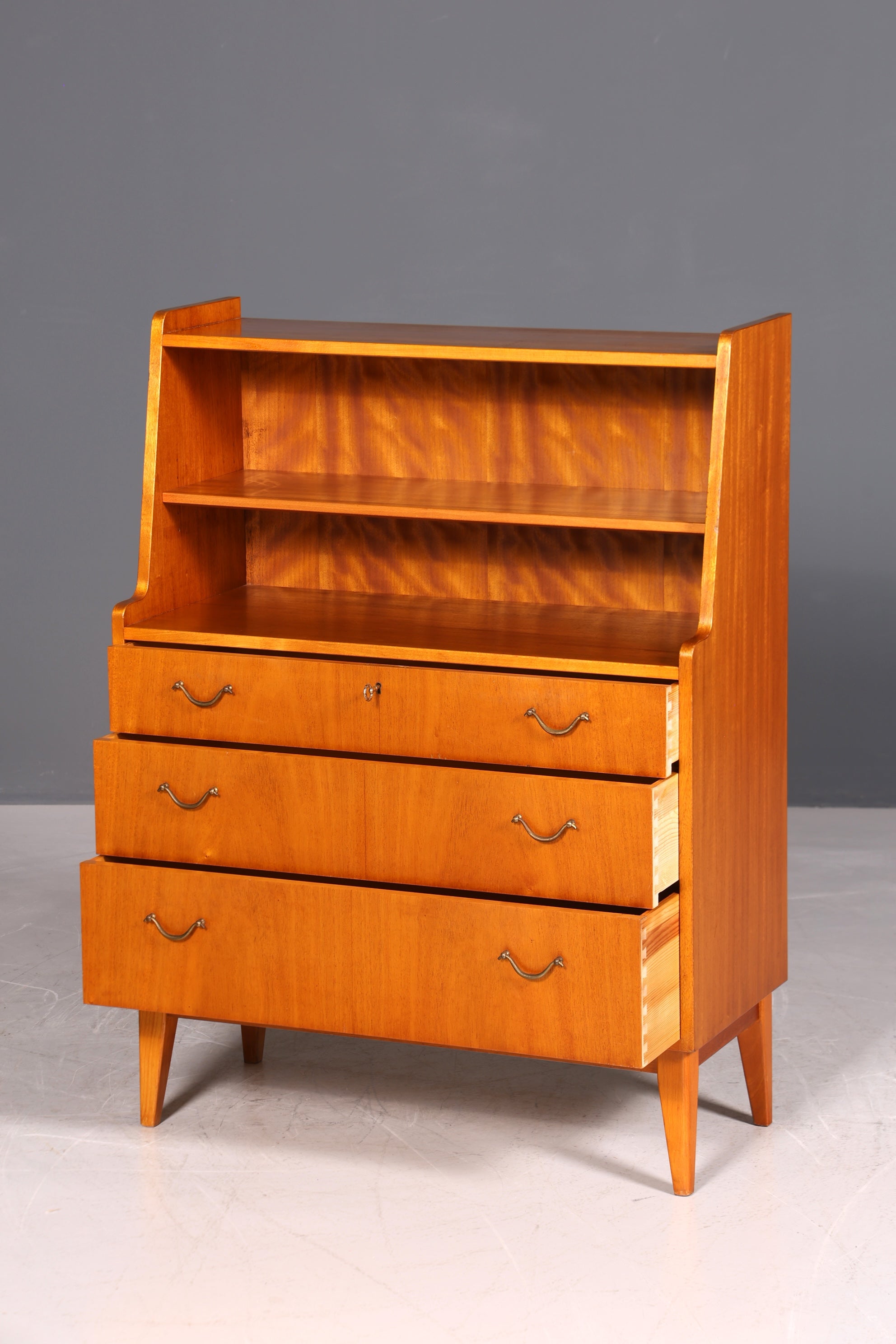 Wunderschönes Mid Century Regal Vintage Kommode Danish Design Highboard Bücherregal Holz Schrank