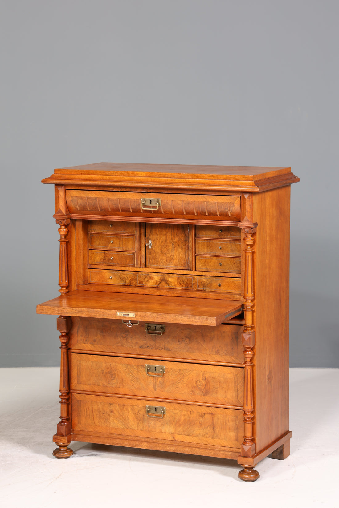 Edler Gründerzeit Sekretär Vertiko Highboard Jugendstil Kommode Schrank um 1880