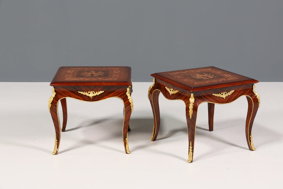 2x Traumhafte Barock Stil Louis XV Couchtische Antik Stil Ablagetische