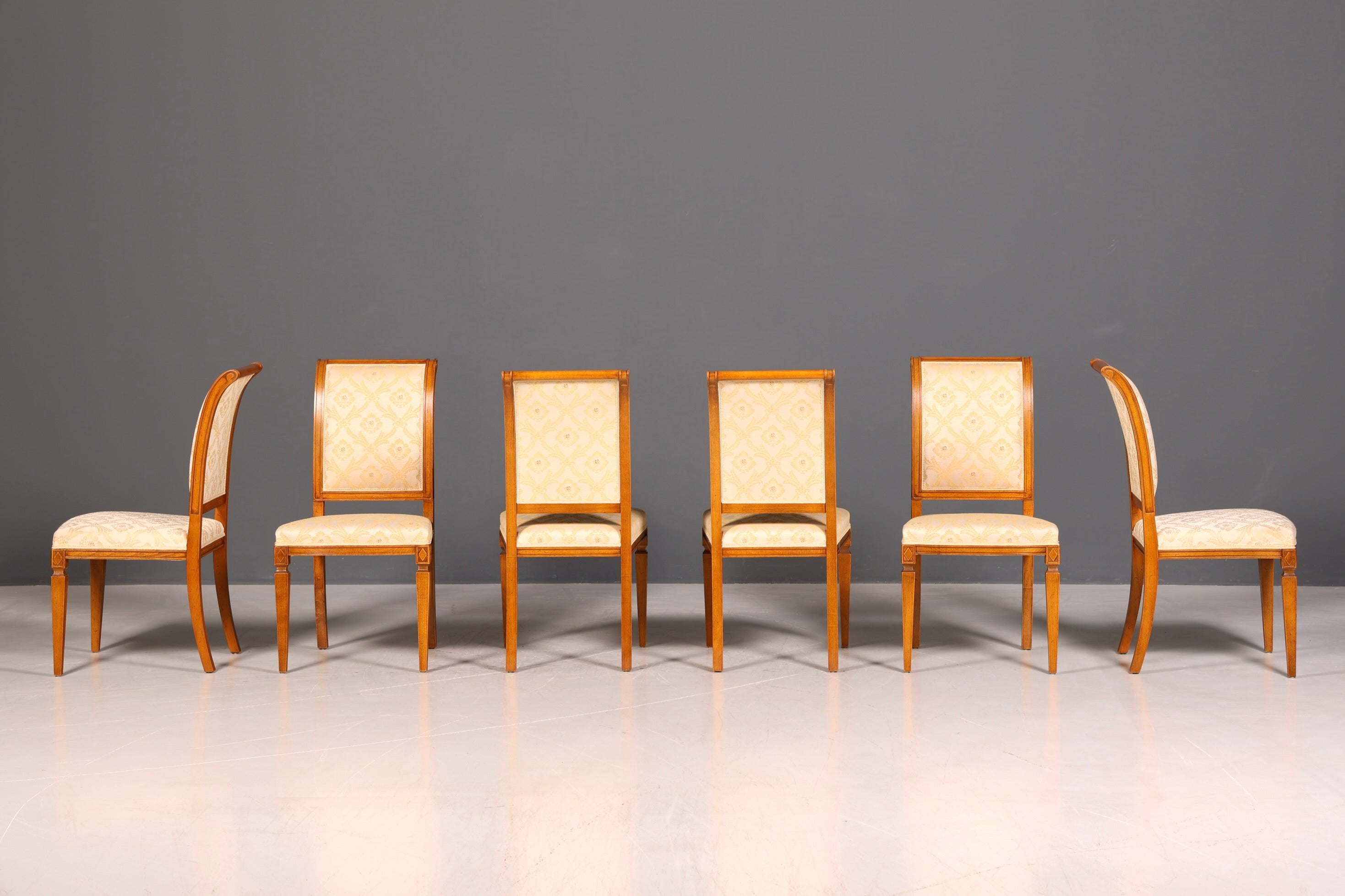 G674 Finish cm SELVA 6x Edle Englische Stühle Englisch Dining Chairs Antik 60er Jahre Regency Küchenstühle Stuhlset (Kopie 2)
