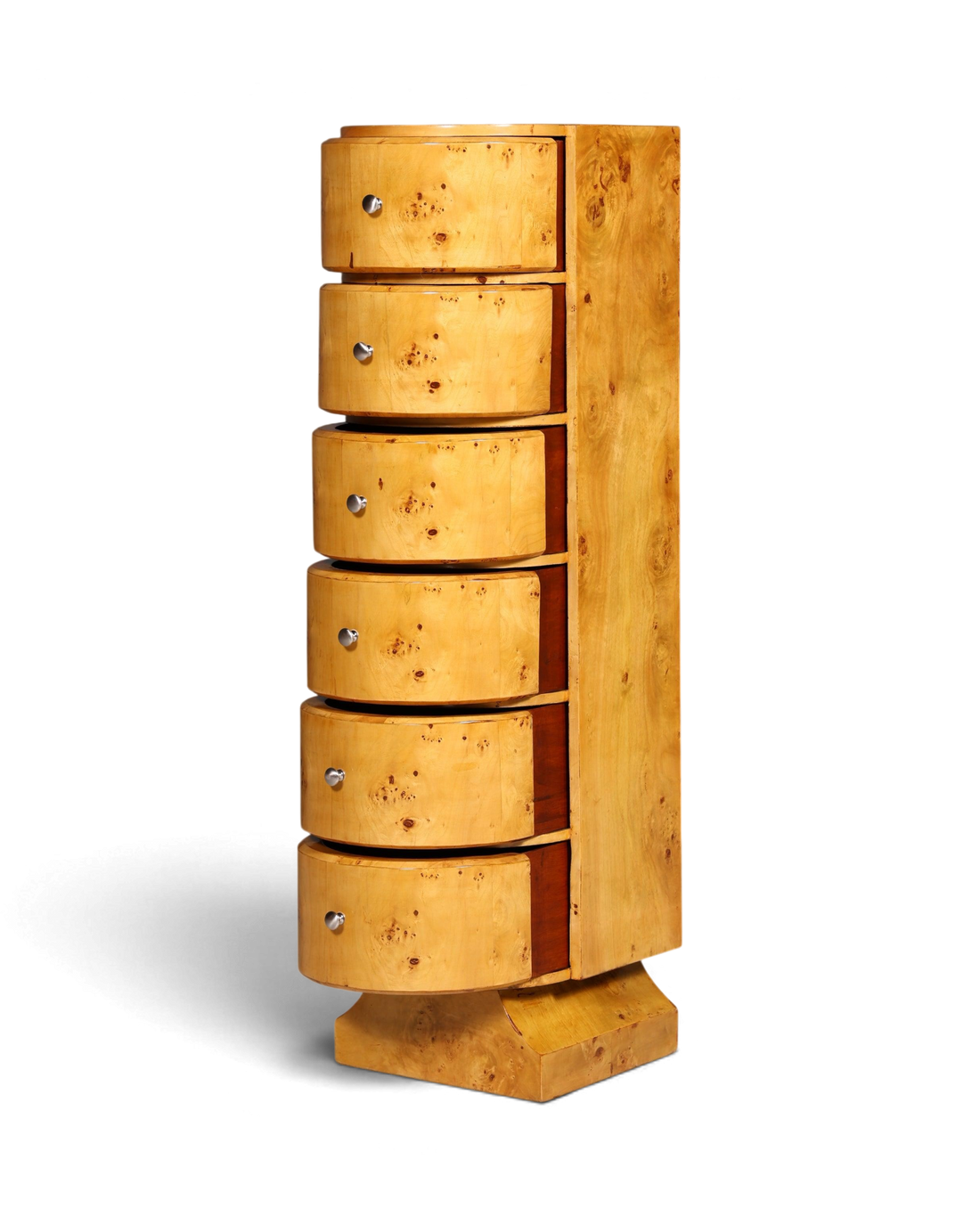 Wunderschönes Art Deco Stil Birke Highboard Kommode Vertiko Schubladenkommode