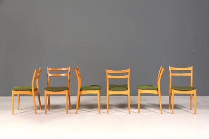 6x Schlichte Mid Century Stühle Retro Stuhlset Danish Design Küchenstühle Esszimmer Stühle