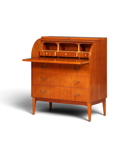Wunderschöner Mid Century Rollladen Sekretär echt Holz Büro Schrank Vintage Schreibkommode