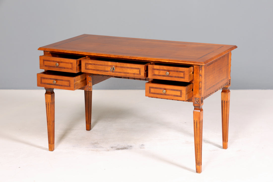 Traumhafter Schreibtisch im Barock Stil Bürotisch echt Holz Antik 60s Office Desk