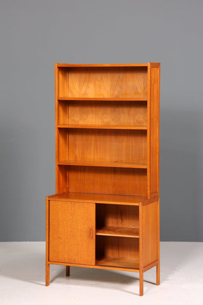 Schlichtes Mid Century Bücherregal Danish Design Schrank Retro Kommode Schiebetür Regal Vintage 2 von 2