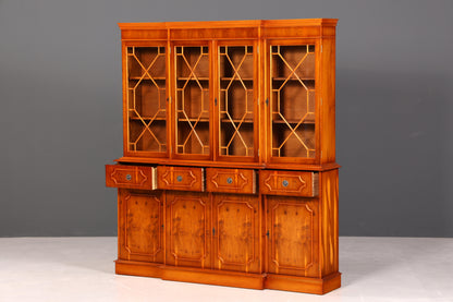 G387 Finish Wunderschöne Englische Vitrine Bücherschrank Buffet Antik Stil Englisch Eibe Glasvitrine Bibliothek (Kopie)