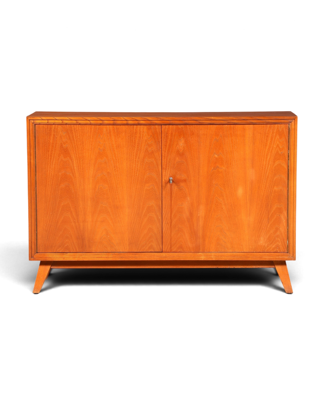 Hauptstadt Möblerei Mid Century Kommode aus Echtholz im 60er Jahre Retro Design mit zwei Türen und Schlüssel