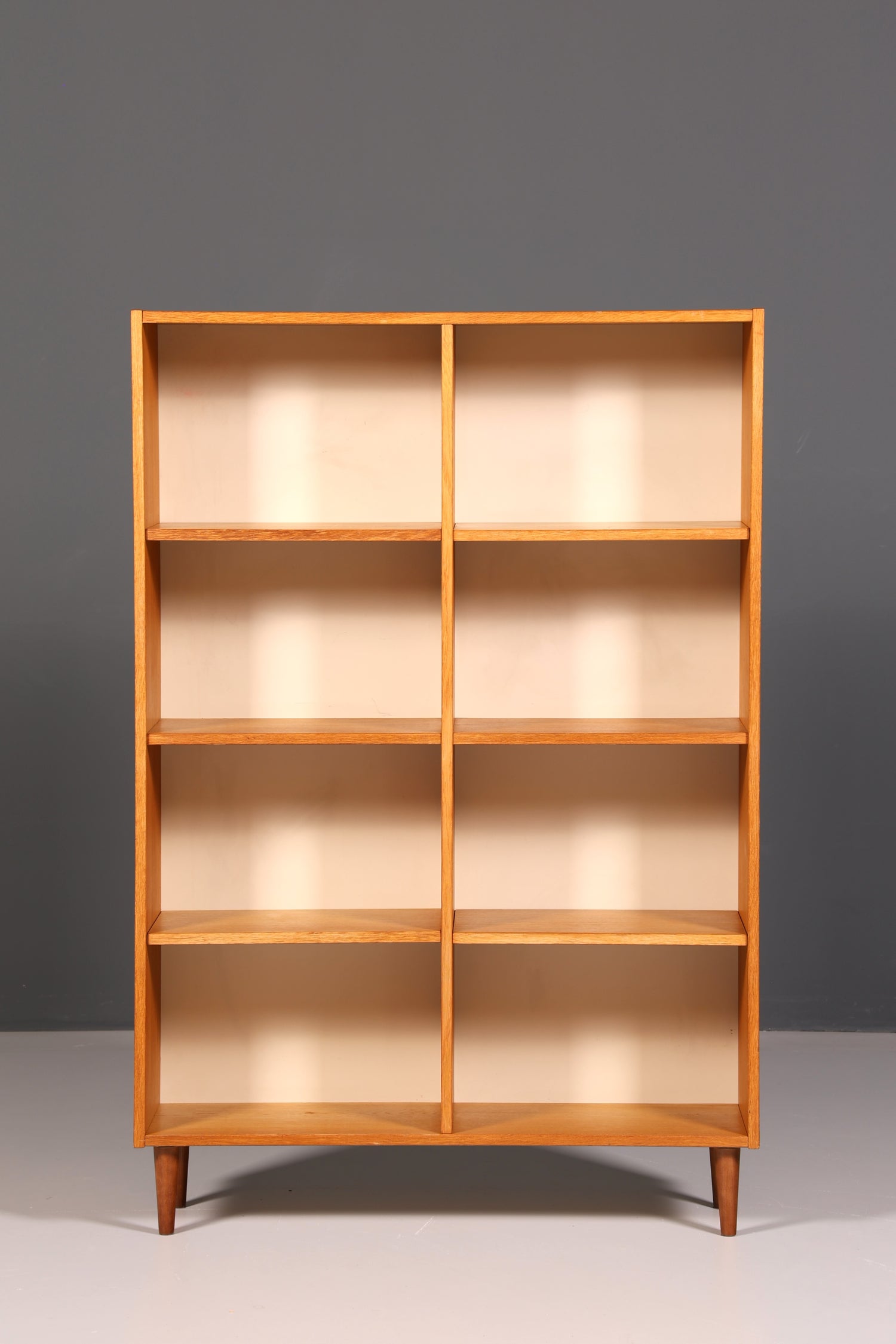 Schlichtes Mid Century Bücherregal Vintage Regal Schrank Buchablage 60s Bookshelf Holz