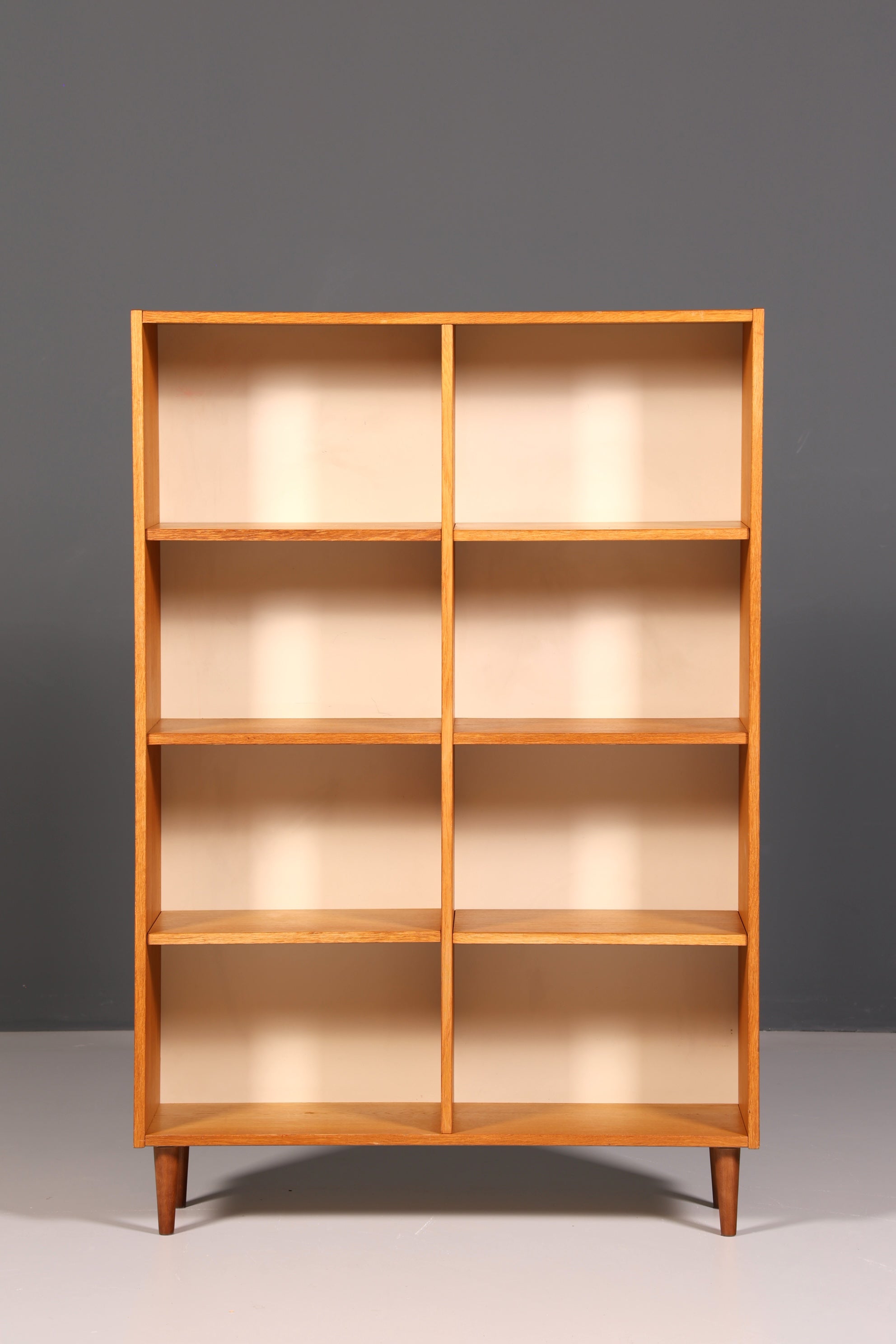 Schlichtes Mid Century Bücherregal Vintage Regal Schrank Buchablage 60s Bookshelf Holz