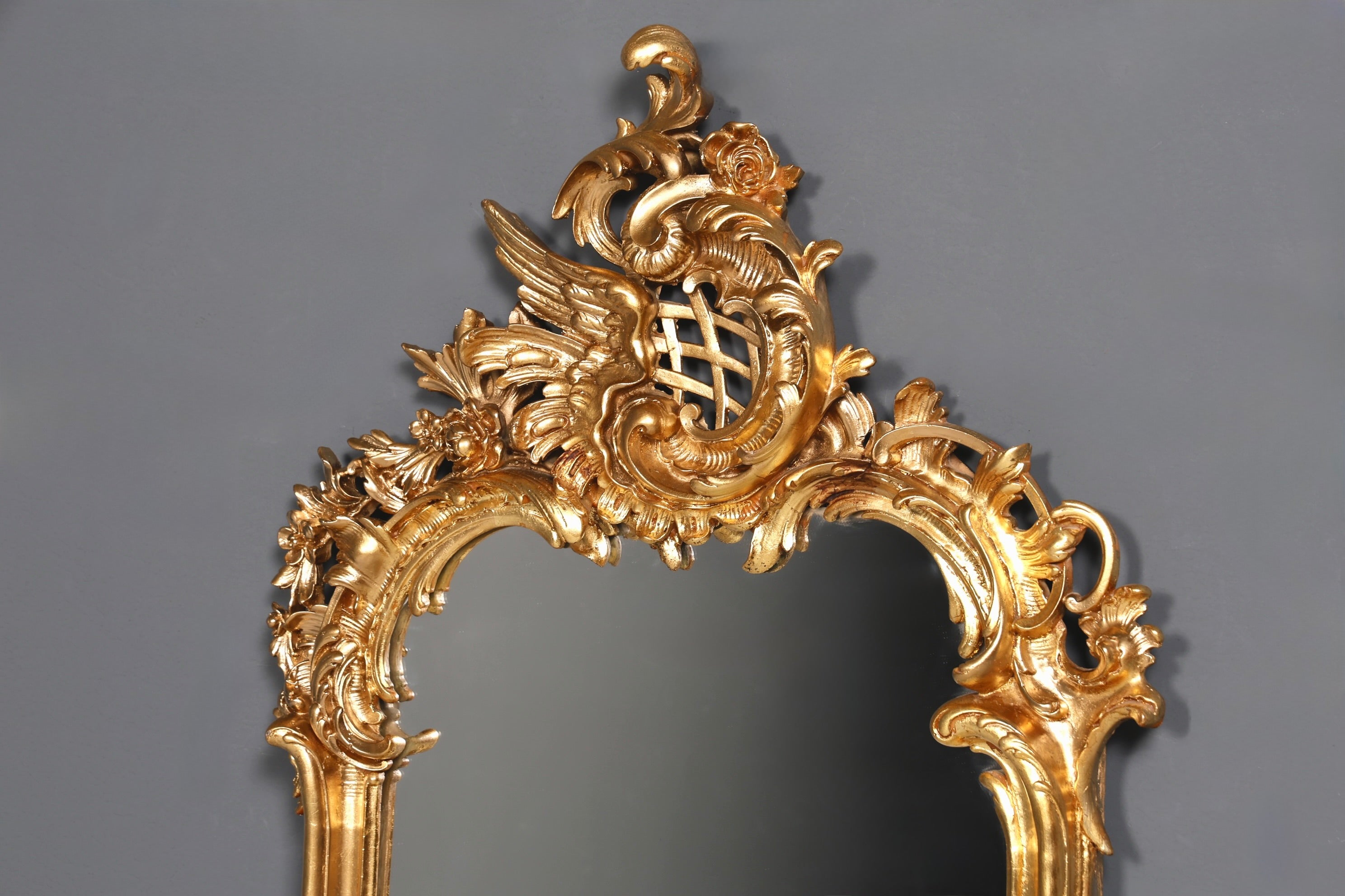 Traumhafter Prunk Barock Stil Standspiegel Gold Antik Stil Ornament Flurspiegel Spiegel