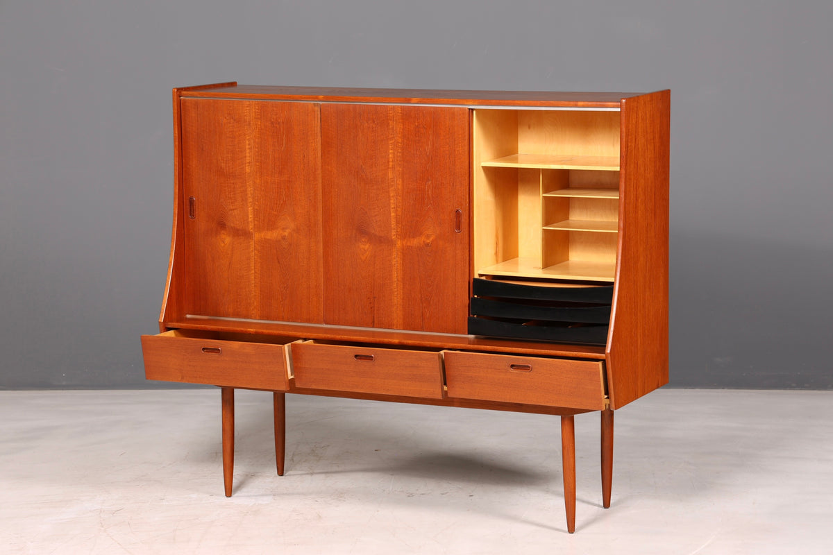 Traumhaftes Mid Century Sideboard Teak Highboard Schrank Vintage Danish Design Kommode