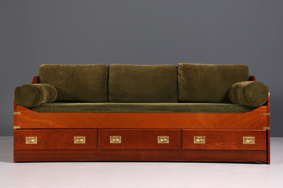 Maritim Sofa Daybed Schlafcouch Englischer Cord Military Chest Bett Antik