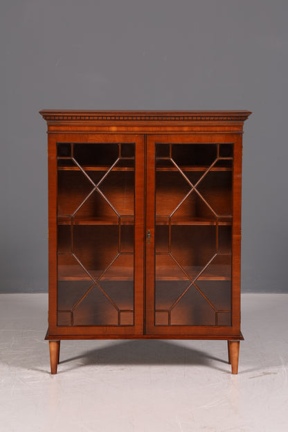 Traumhafte Englische Vitrine Mahagoni Bücherschrank Antik 60s Glasvitrine Vitrinenschrank Vintage