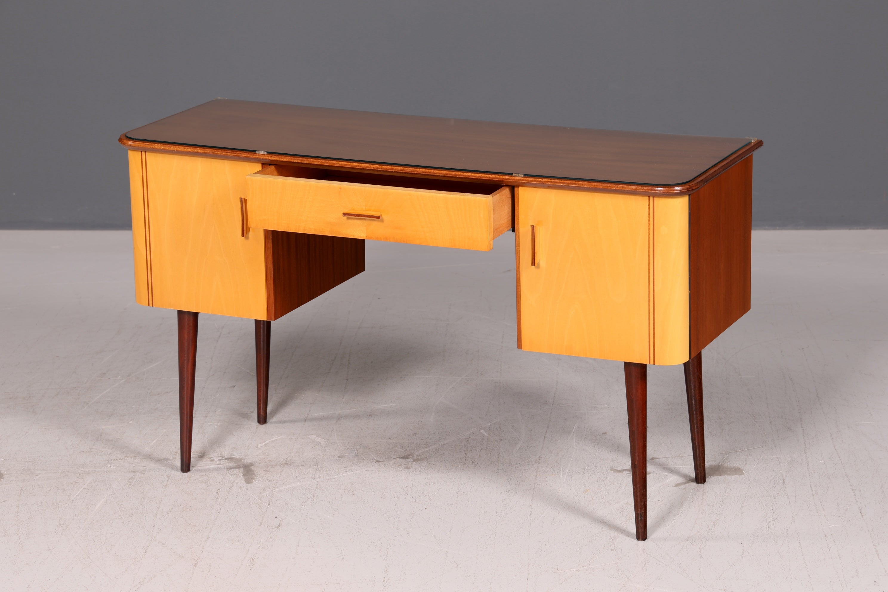 Wunderschöner Mid Century Schreibtisch Bürotisch Vintage Office Table Holz 60s